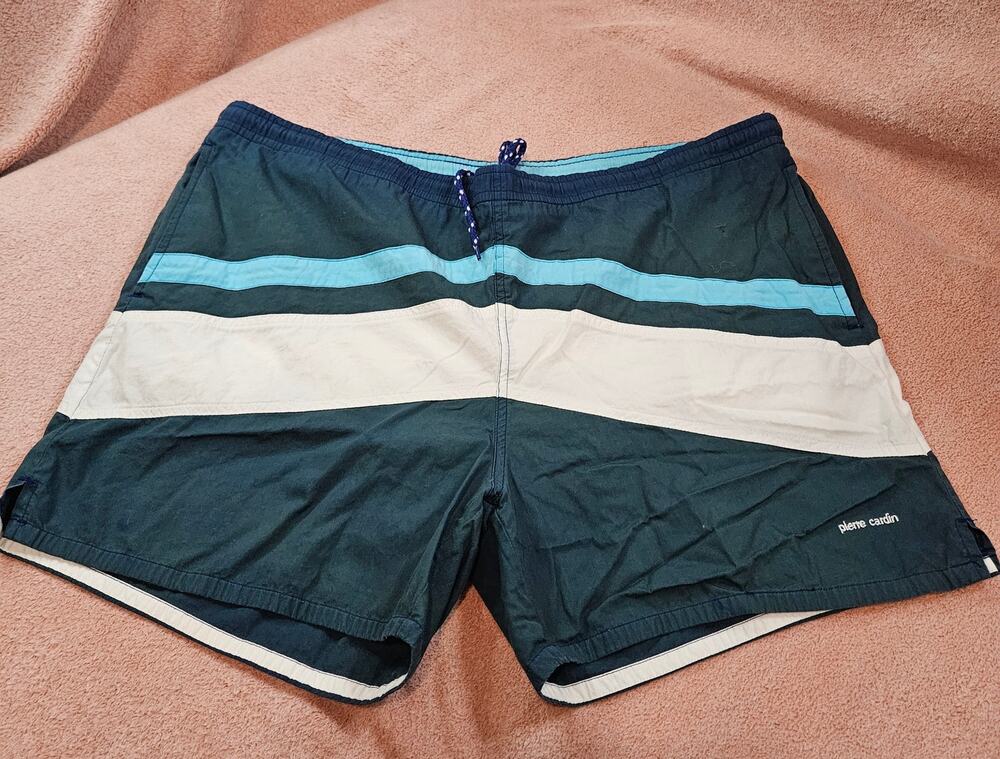 Pierre Cardin Color Block Swim Trunks Dark Blue White Size L